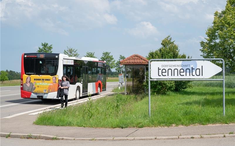 Das Tennental ist derzeit nur über eine Haltestelle an der Kreisstraße ans ÖPNV-Netz angeschlossen. GB-Foto: Vecsey