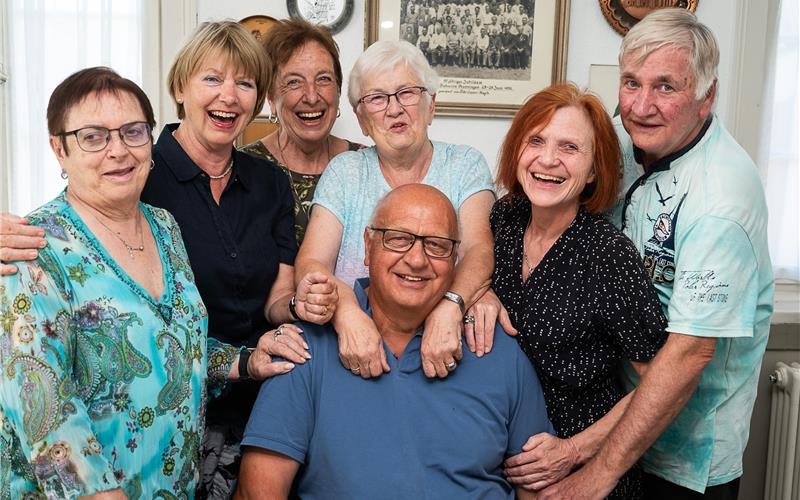 Das eingespielte Vorstandsteam vom Gesangverein Frohsinn Kuppingen (von links): Gisela Hlawinka, Gabi Kohler, Ingrid Creyaufmüller, Anne Berstecher, Friedrich Haarer, Doris Link und Manfred Weinbender.GB-Foto: Schmidt