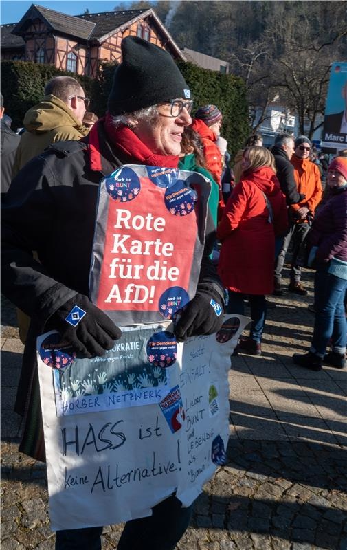 Demo "Hbg gegen Rechts" Herrenberg - Anti AFD Demonstration -  1 / 2025 Foto: Sc...