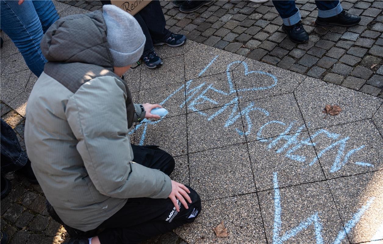 Demo "Hbg gegen Rechts" Herrenberg - Anti AFD Demonstration -  1 / 2025 Foto: Sc...