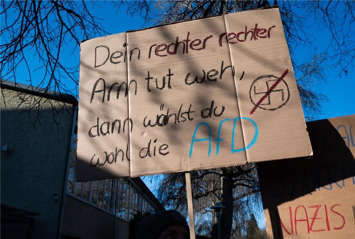 Demo "Hbg gegen Rechts" Herrenberg - Anti AFD Demonstration -  1 / 2025 Foto: Sc...