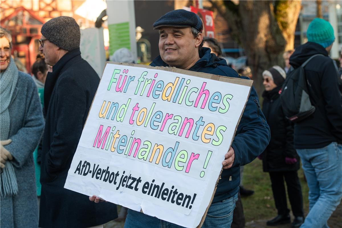 Demo "Hbg gegen Rechts" Herrenberg - Anti AFD Demonstration -  1 / 2025 Foto: Sc...