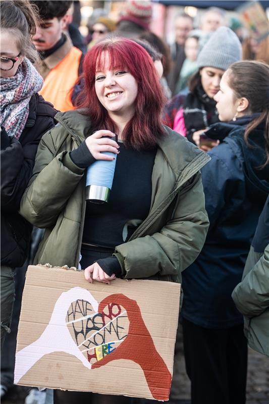 Demo "Hbg gegen Rechts" Herrenberg - Anti AFD Demonstration -  1 / 2025 Foto: Sc...