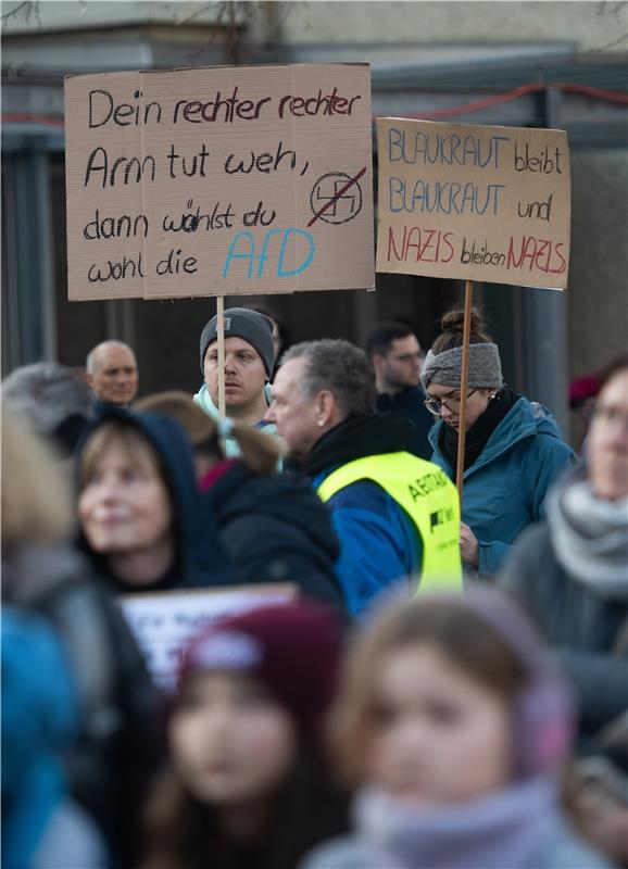 Demo "Hbg gegen Rechts" Herrenberg - Anti AFD Demonstration -  1 / 2025 Foto: Sc...