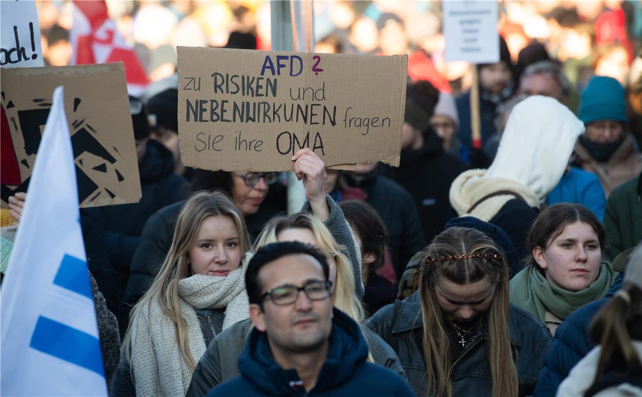 Demo "Hbg gegen Rechts" Herrenberg - Anti AFD Demonstration -  1 / 2025 Foto: Sc...