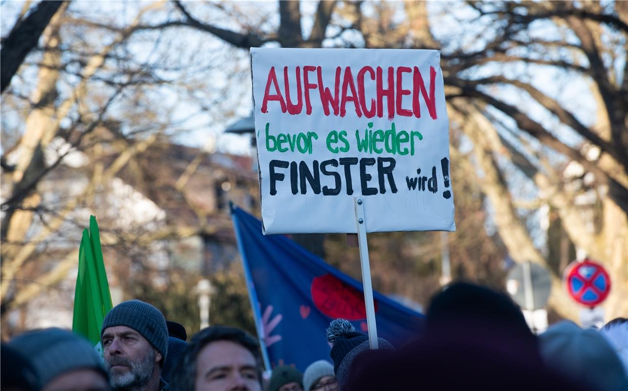 Demo "Hbg gegen Rechts" Herrenberg - Anti AFD Demonstration -  1 / 2025 Foto: Sc...