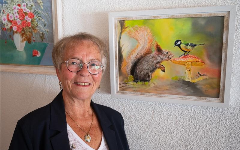 „Kunst verbindet“ lautet der Titel der Ausstellung von Brigitte Bittner. GB-Foto: Schmidt