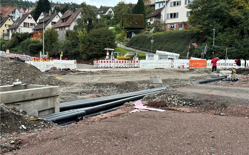 Leitungsarbeiten im Wildberger Zentrum Unterstadt laufen