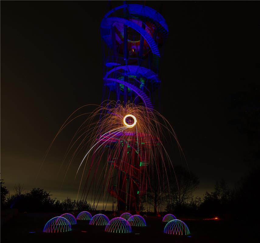 Lightpainting-Event am Schönbuchturm.  Von Natalie Politz aus Hildrizhausen.