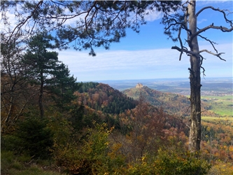 Bei der Herbstwanderung auf der schwäbischen Alb vom Trauffels, mit Blick auf die Burg Hohenzollern. 
Von Walter Hübner aus Herrenberg.