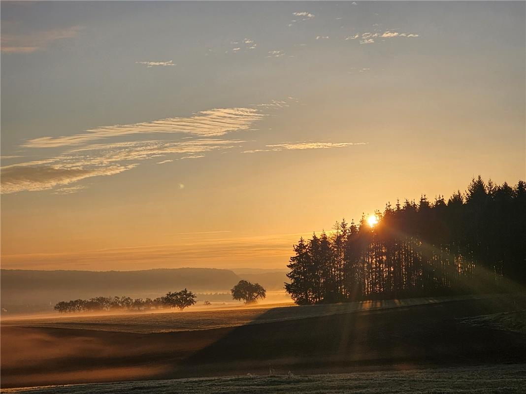 Sonnenaufgang über Herrenberg.  Von Eva Althoff-Nüßle aus Herrenberg.