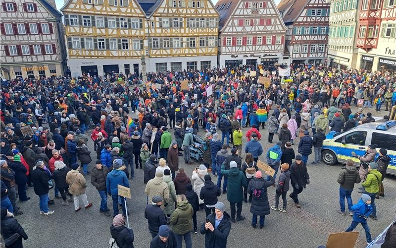 Großdemo am Sonntag in Herrenberg gegen rechts: 6000 Menschen in der Innenstadt