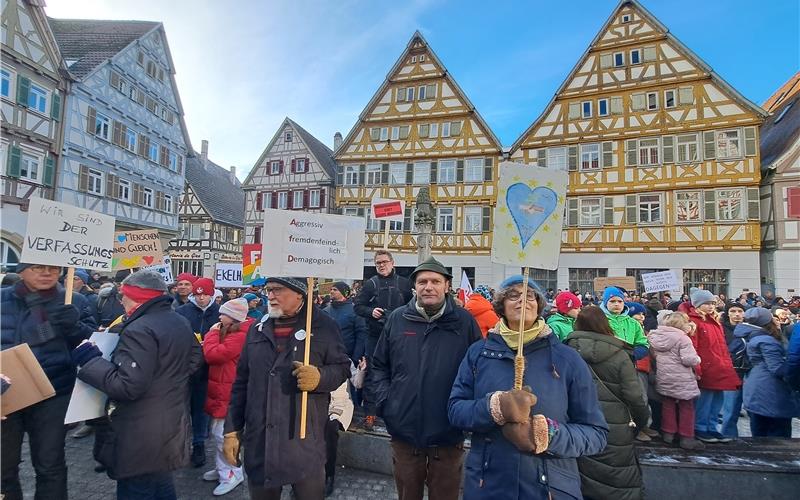 Großdemo am Sonntag in Herrenberg gegen rechts: 6000 Menschen in der Innenstadt