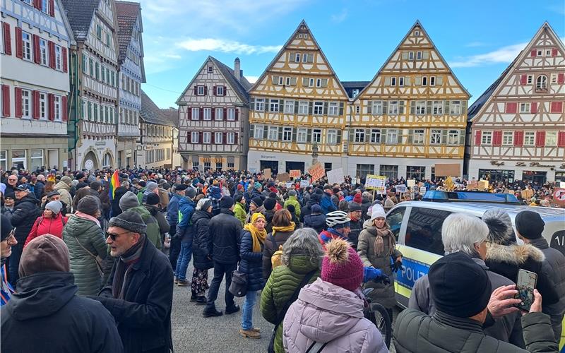 Großdemo am Sonntag in Herrenberg gegen rechts: 6000 Menschen in der Innenstadt